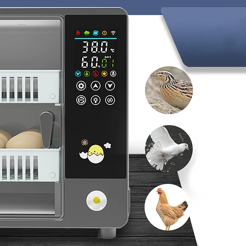 24 Eggs Incubator For Chicken Goose Bird Quail Automatic Incubation Equipment Hatchery Incubation Tools Temperature Control