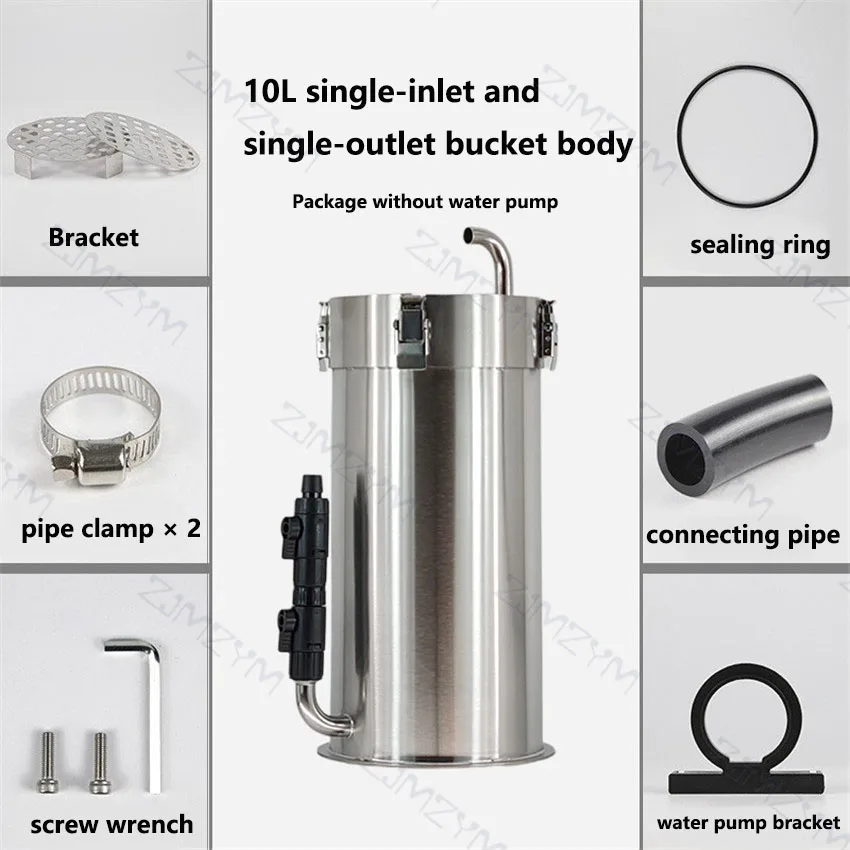 Stainless Steel External Fish Tank Filter Bucket Aquarium External Filter Barrel Turtle External Canister Filter Bucket 5-22L - view 5
