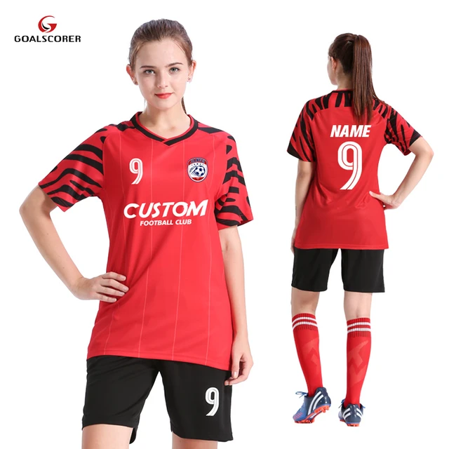 Camiseta de futbol para nina uniforme de futbol de poliester 100 para mujer camisetas de futbol transpirables personalizadas conjuntos de uniformes de futbol para mujer S108 AliExpress