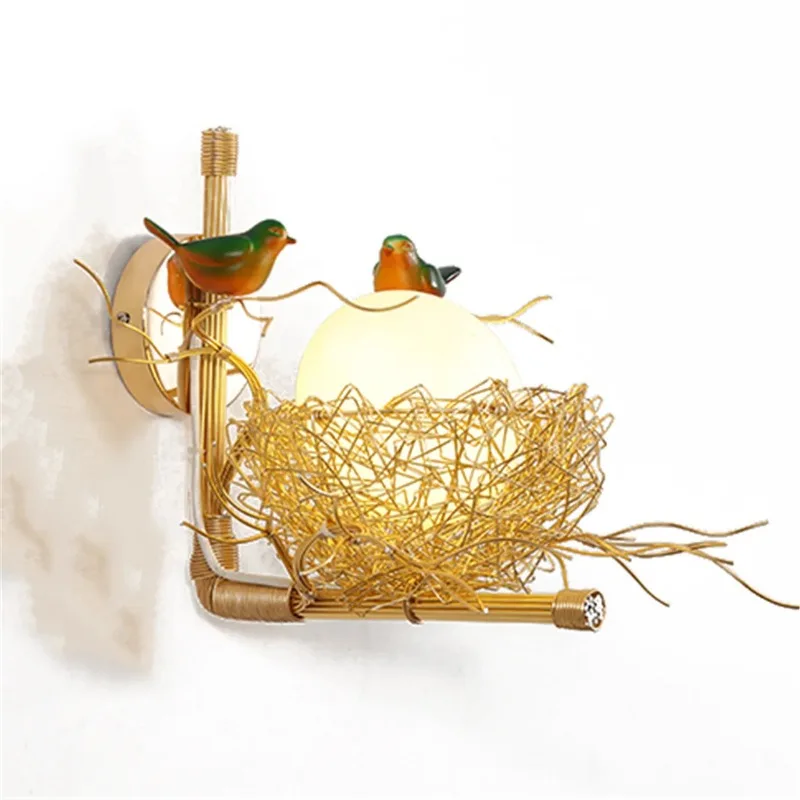 الحديثة Cottagecore Bird'S-عسل وحدة إضاءة LED جداريّة مصابيح غرفة المعيشة غرفة نوم السرير درج مرور الشمعدانات لوفت تركيبات إضاءة ديكور E27