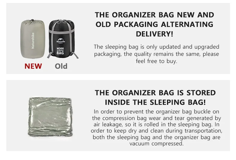 Naturehike Schlafsack M180 M300 M400 Camping Zusammensteckbarer Schlafsack Wasserdichter Hüllenschlafsack Maschinenwaschbar – Detail 1