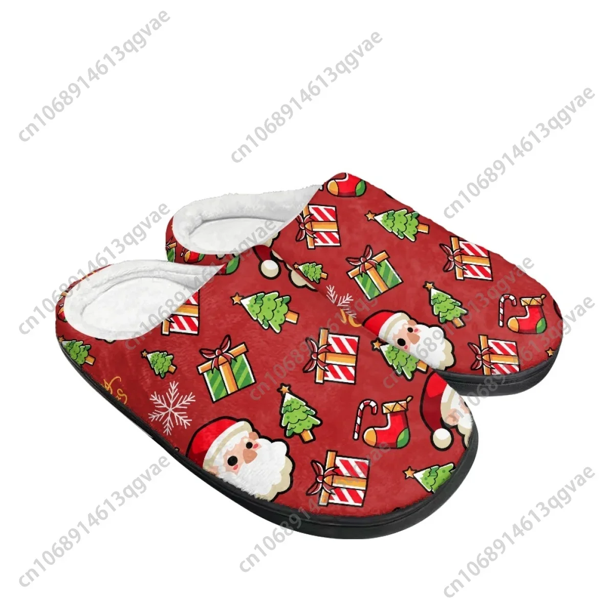 2025 New Arrival Winter Christmas Santa Claus Home Cotton Slippers Mens Womens Teenager Plush Bedroom Keep Warm Custom Slipper