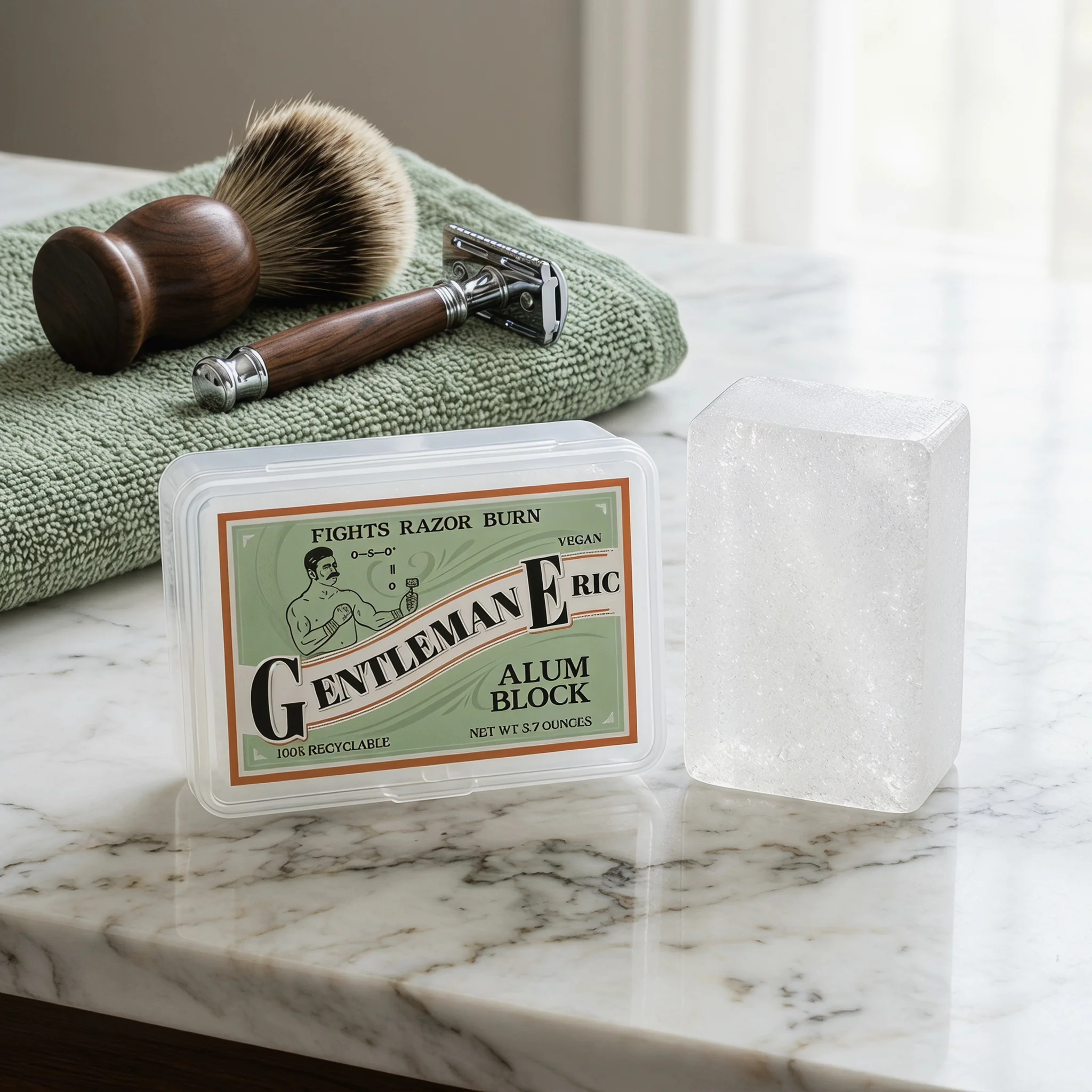 

Alum Block in Plastic Case Fragrance-Free Natural Deodorant & Aftershave for Razor Burn Relief | Stops Bleeding Travel-Friendly