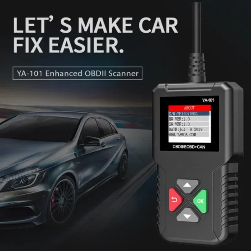 YA101 Code Reader OBDII/EOBD YA-101 Upgrade With USB Life Long Enhanced OBD2 Scanner PK CR3001 KW310 AD310