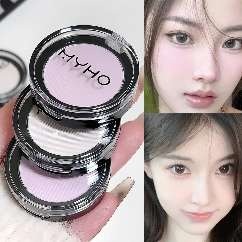 Evidenziatore bianco opaco Palette di fard rosa viola Ombretto in polvere Impermeabile duraturo Contorno viso Cosmetici per trucco illuminante