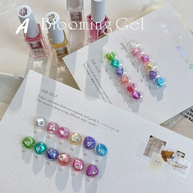 12 Color New Nail Art Pearl Halo Dye Rapid Liquid Special Adjustment Metal Silver Pearl Gradient Painting Adhesive