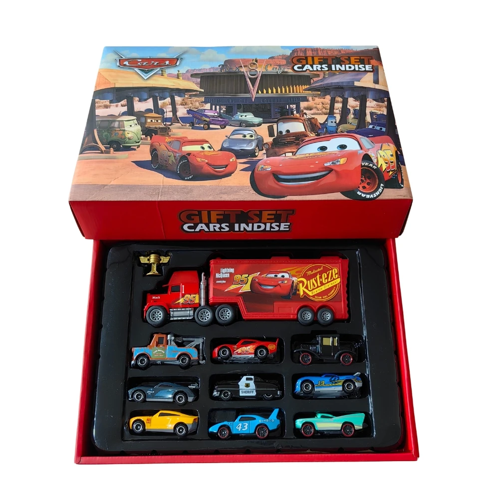 

HOT Sale 11/12Pcs Disney Pixar Cars Gift Box Metal Diecast lightning McQueen Car Model Toy Jackson Uncle Truck Boy Birthday Toys