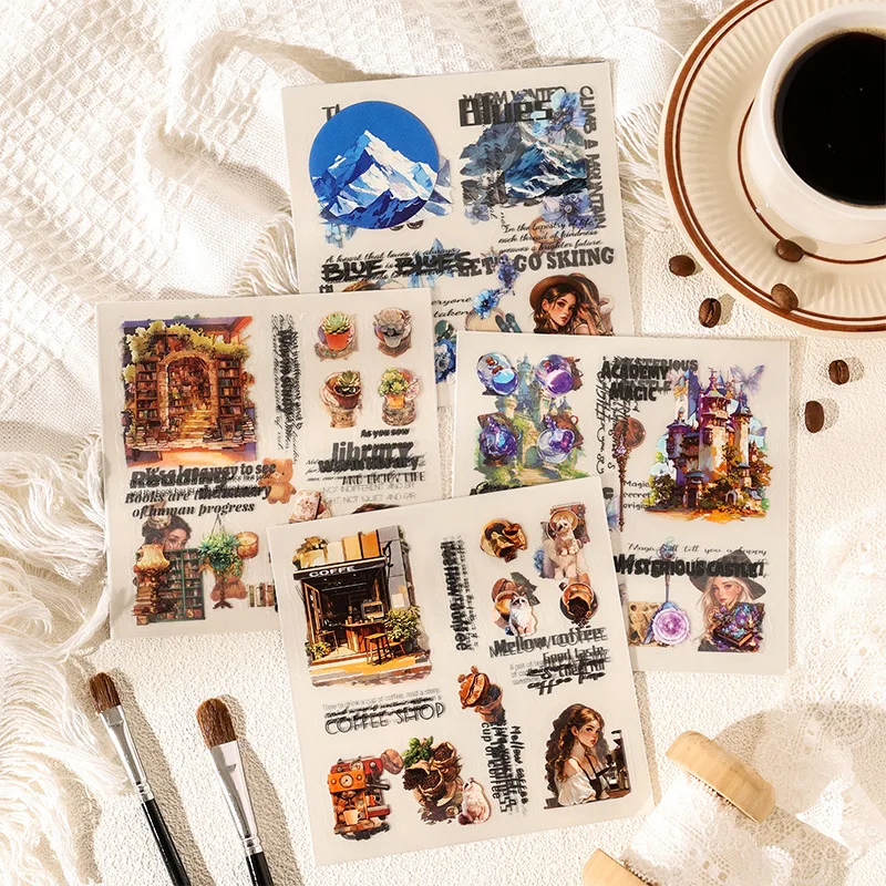 20pcs/1lot Kawaii Scrapbook Sticker Strolling leisurely in the courtyard Scrapbooking Planner Decorative Craft Stationery