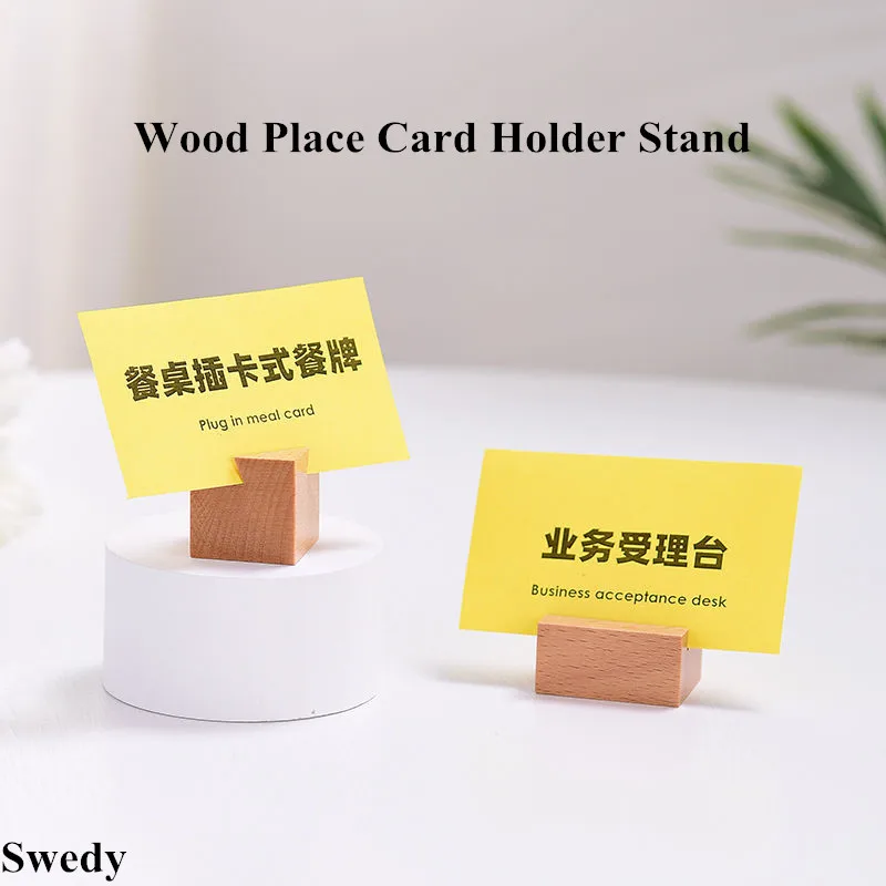 5 Pieces Wood Base Place Card Holders Wedding Party Events Photo Picture Clip Table Number Name Card Sign Holder Price Label Tag