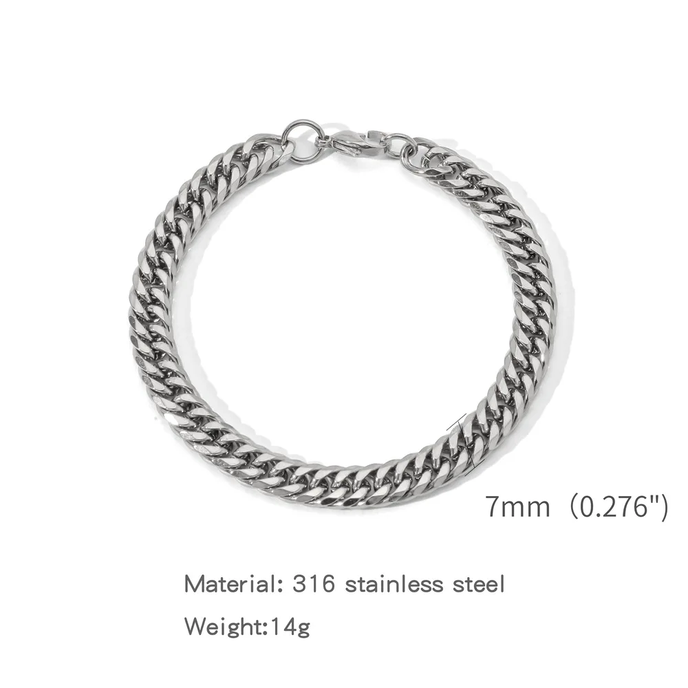 Simple Stainless Steel Silver Color NK Chain Bracelet For Men Hip Hop Jewelry Trendy Party Accessories Women Bracelet