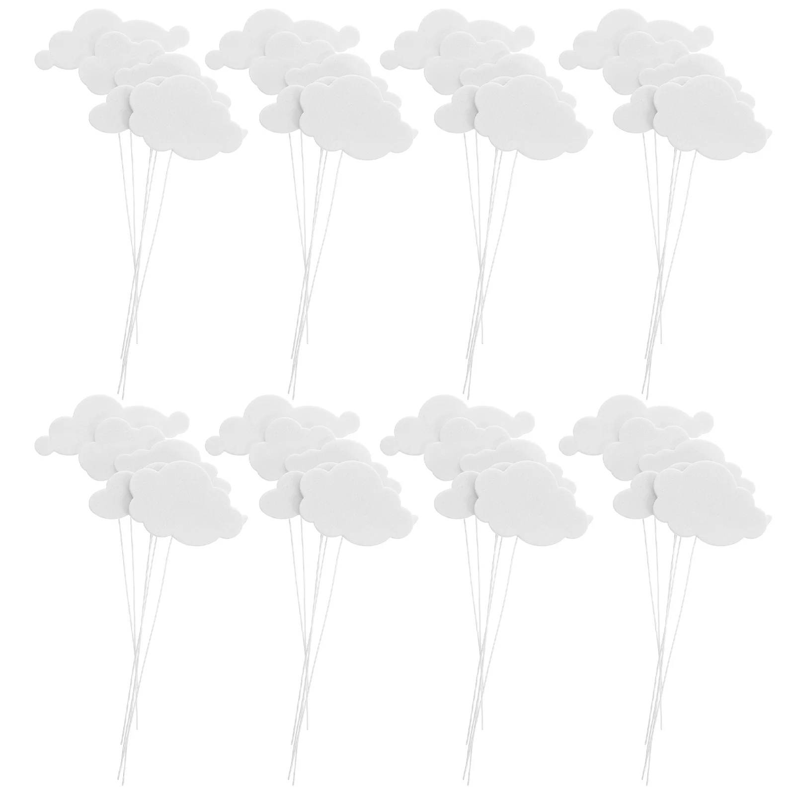 

300Pcs Cloud Cake Topper Bendable Wire Sponge Insert Creative Birthday Wedding Shower Party Cake Decoration Picks