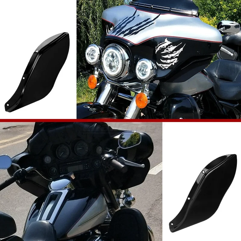 1 Pair Motorcycle ABS Batwing Fairing Black Side Wing Deflector For Harley Touring Electra Glide Street Tri Glide 1996-2013