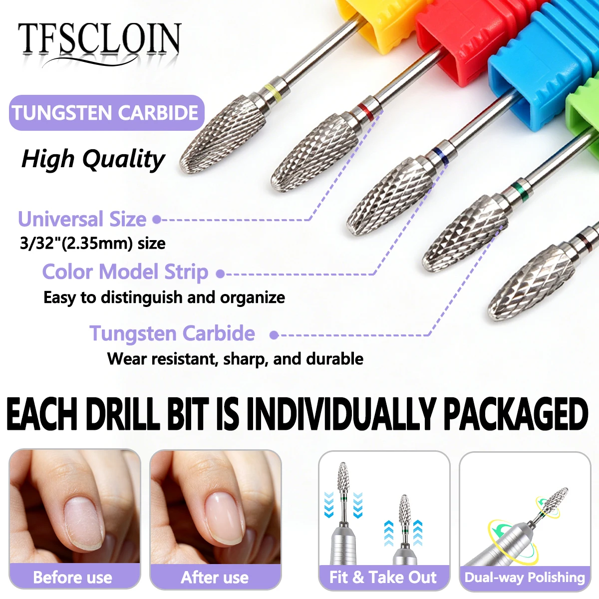 Brocas de carboneto de tungstê - Nail Art Gel Polos avaliação e preço
