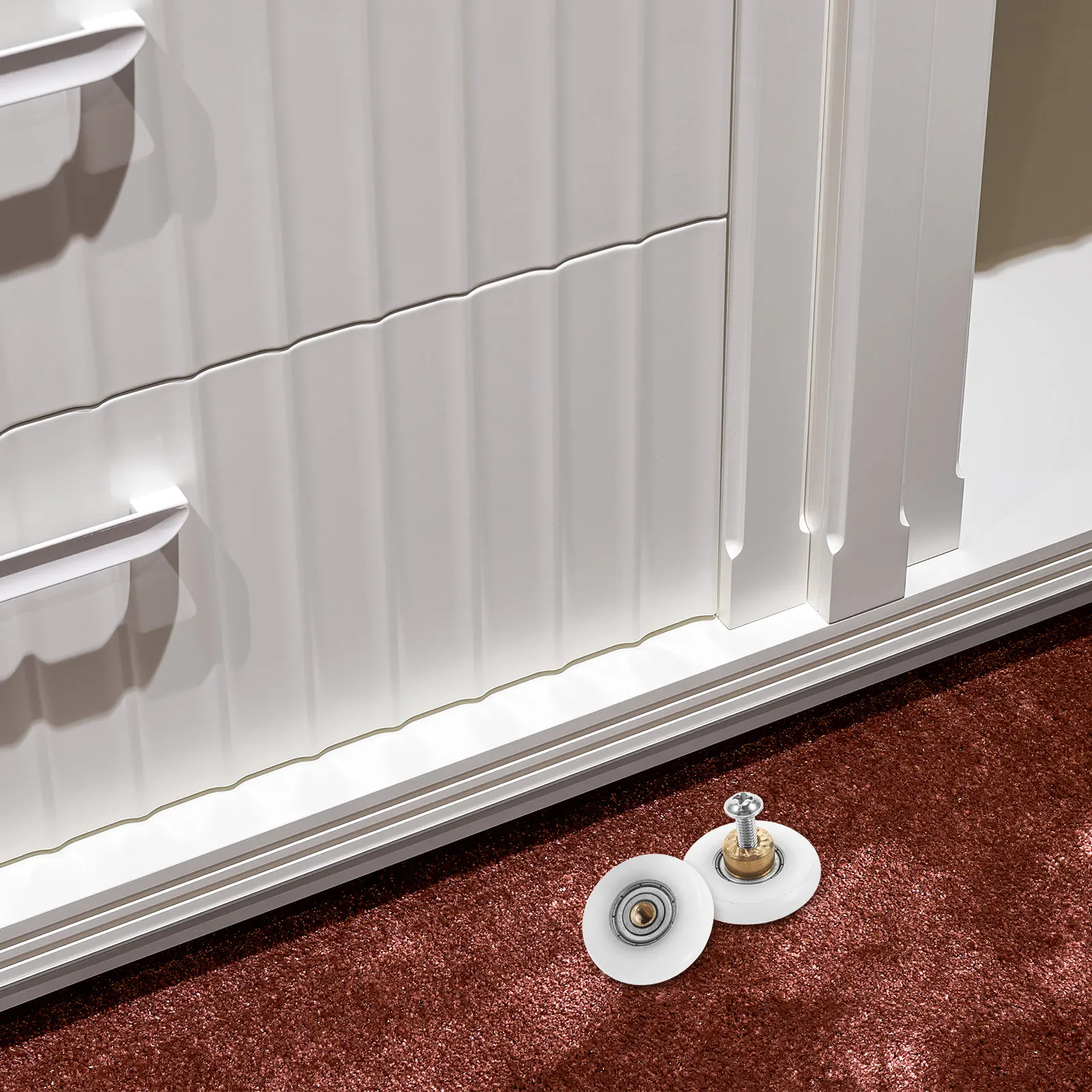 

4Pcs Sliding Door Rollers for Shower Bathroom Copper Axle Wheel Set Glass Door Replacement Parts Bathroom Sliding Roller