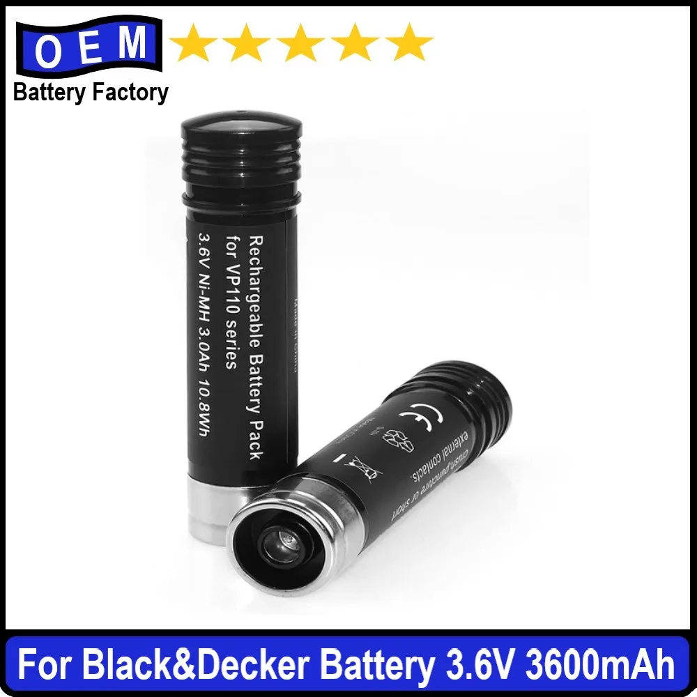 

3600mAh Versapak Battery Replacement for Black and Decker 3.6V Battery VP100 VP110 VP130 VP100C VP105 VP105C VP110C VP143