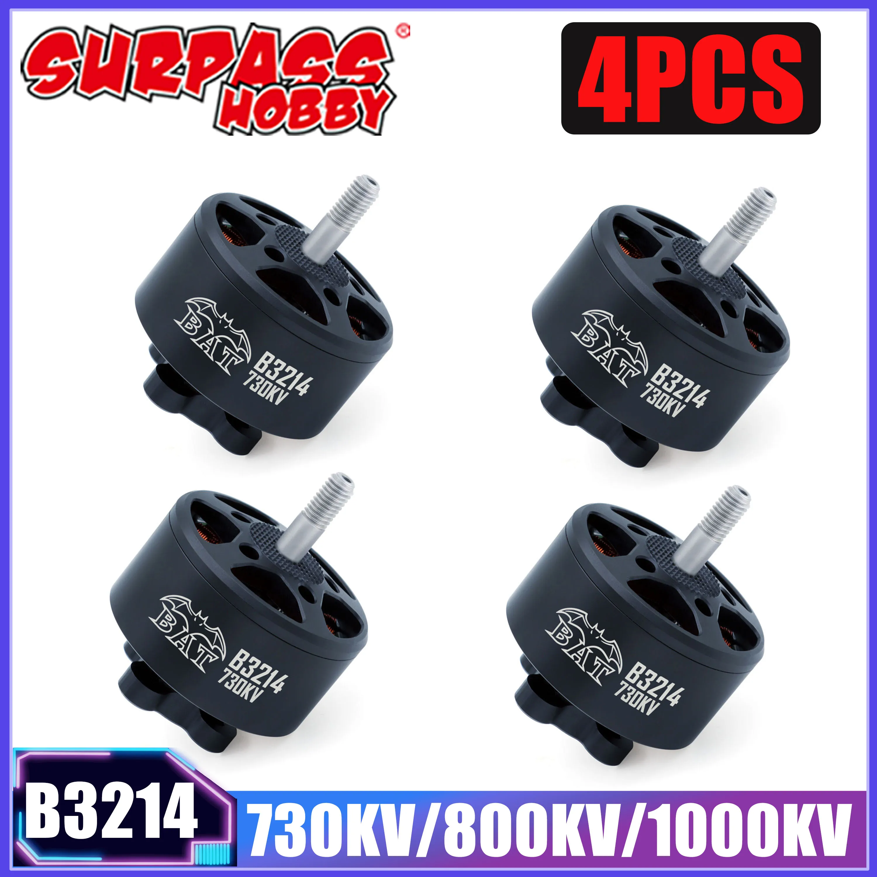 

SURPASS HOBBY B3214 730KV 800KV 1000KV Outrunner Brushless Motor for RC Drone Airplane 9-10inch Mark4 Frame Propeller DIY Parts