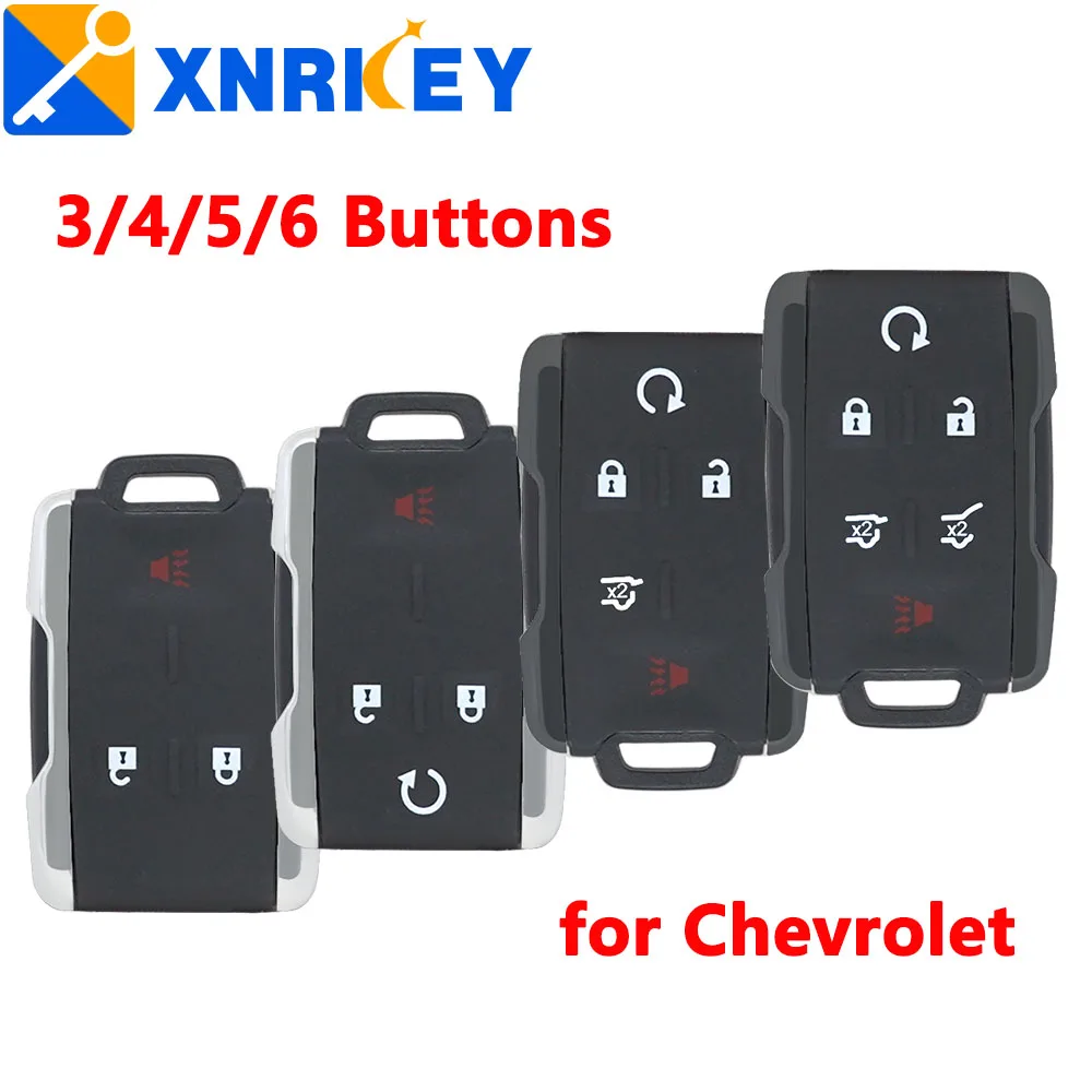 

XRNKEY For GMC Canyon Sierra Yukon Car Key Shell Cover For Chevrolet Suburban Tahoe Colorado Silverado 3/4/5/6 Buttons Fob Case