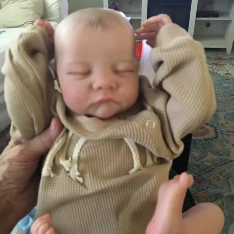 Levi Reborn 아기 인형, 이미 그려진 수면 완료, 신생아 크기, 3D 피부 가시 정맥 수집 아트 인형, 19 인치