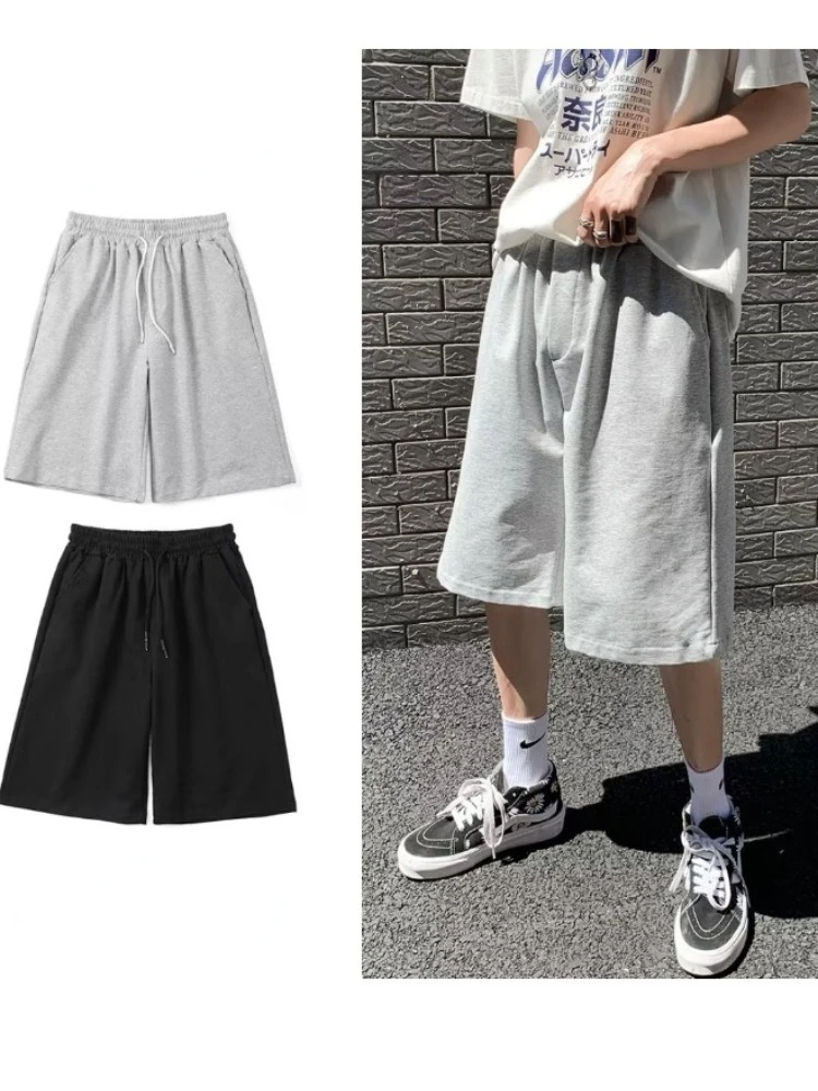 

Shorts Male Ins Korea Loose Fitting Quarter Pants Leisure Sweatpants Summer New Large Size Drawstring Elasticity Beach Pants