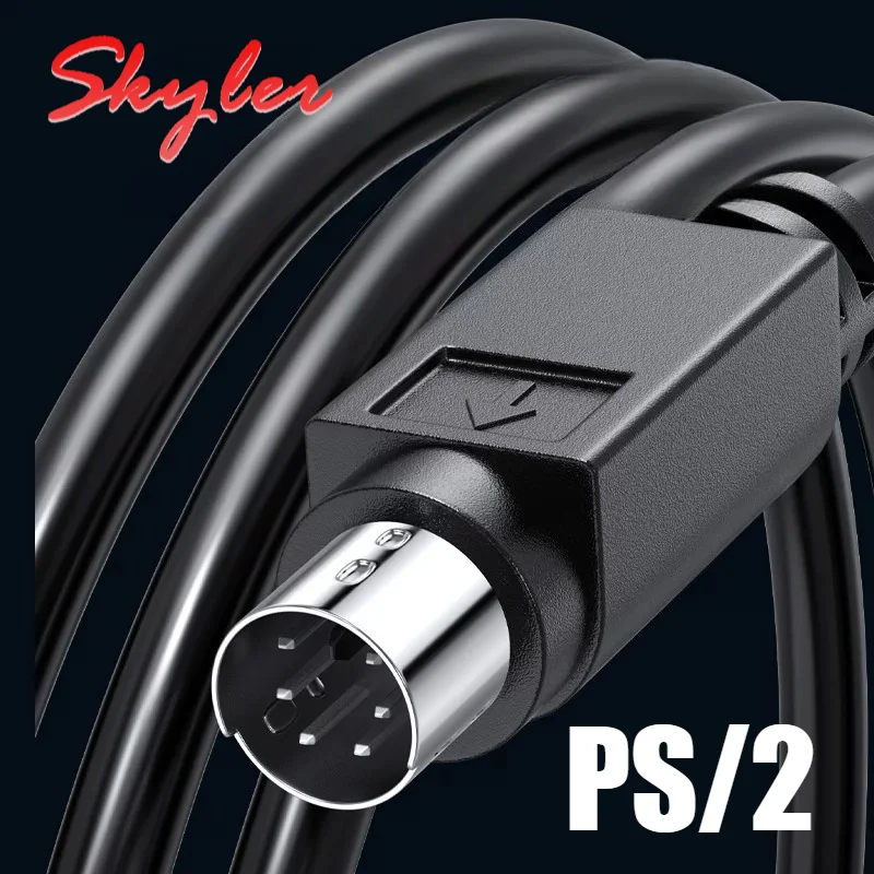 Pure Copper PS/2 Male to Male to Female 6Pin Extension Wire Mouse Keyboard Extension Cable Head Round PS2 MD6 Pin Adapter Line