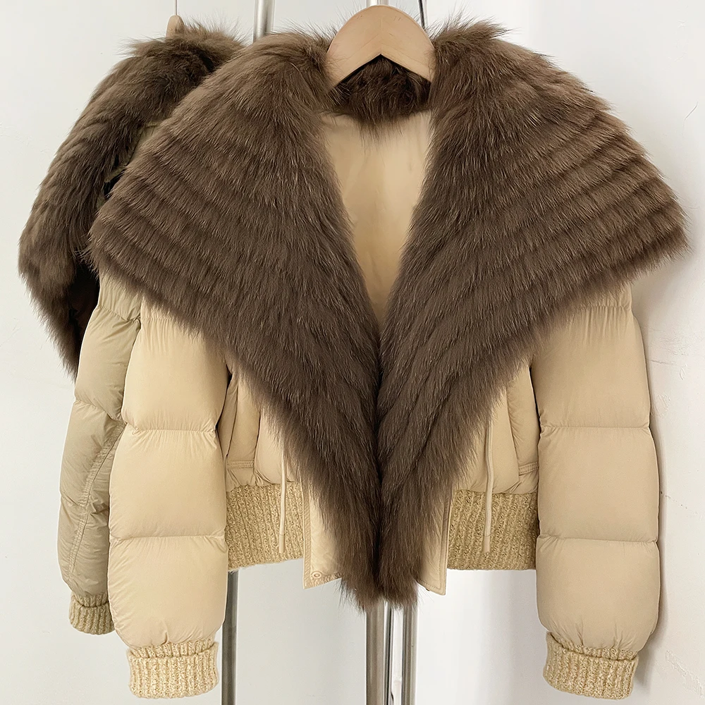 Puffer Coat for Women with Fur Collar Ultra Warm Insulated Duck Down Jacket Waterproof Quilted Zipper Urban Style for Daily Wear