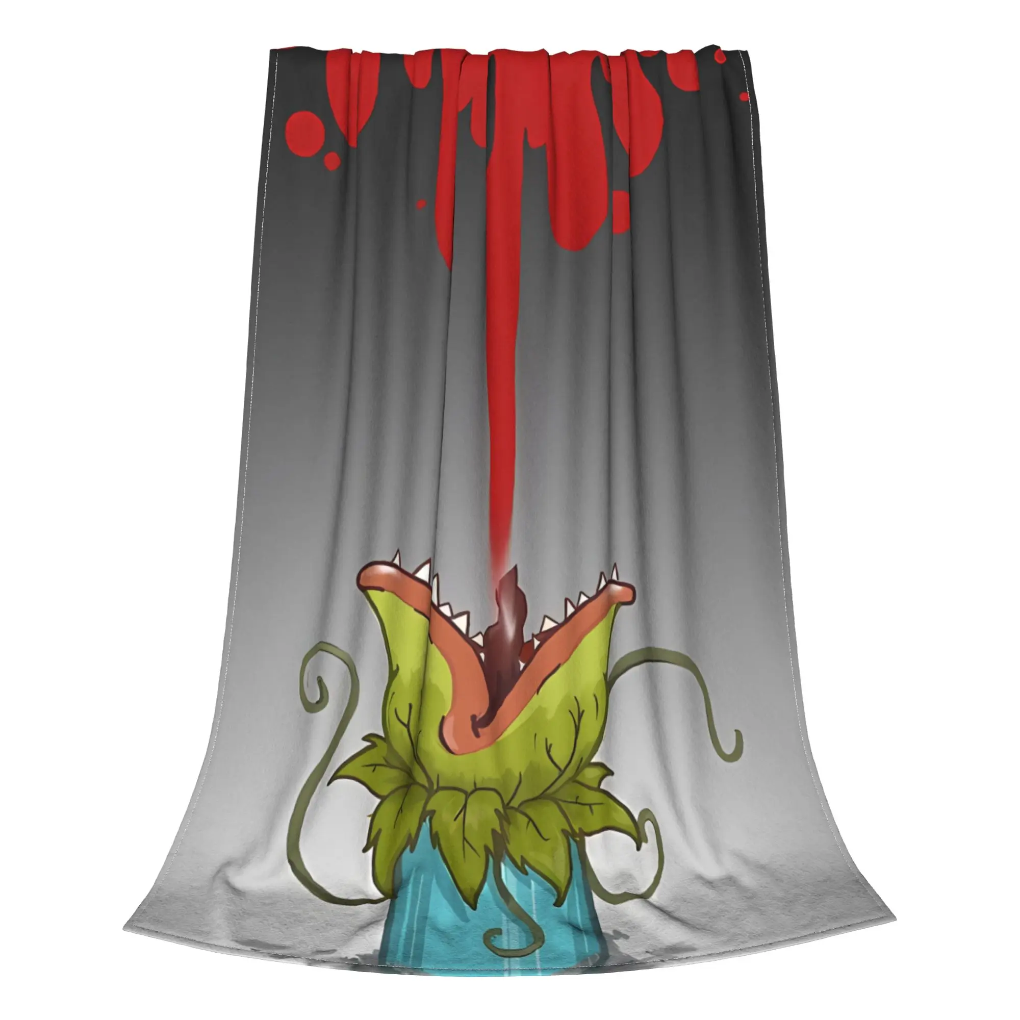 1PC Home Cutecore Wide mouthed Exotic Flora Little Shop of Horrors Blanket Super Cosy Plush Home Living Room Sofa Halloween