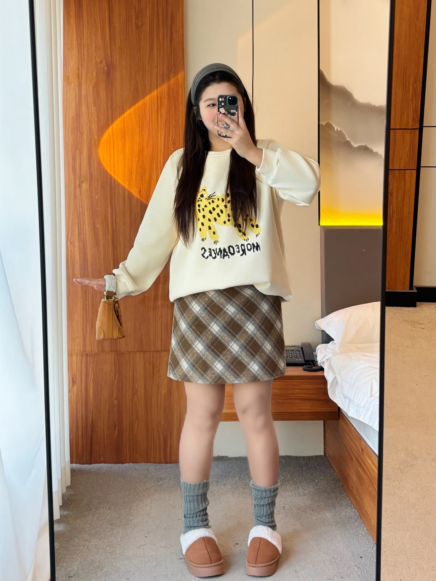 ハイウエスト A ラインミニスカートプラスサイズの女性のためのチェック柄ラップボディコンショートスカート痩身ヴィンテージスカート冬新到着