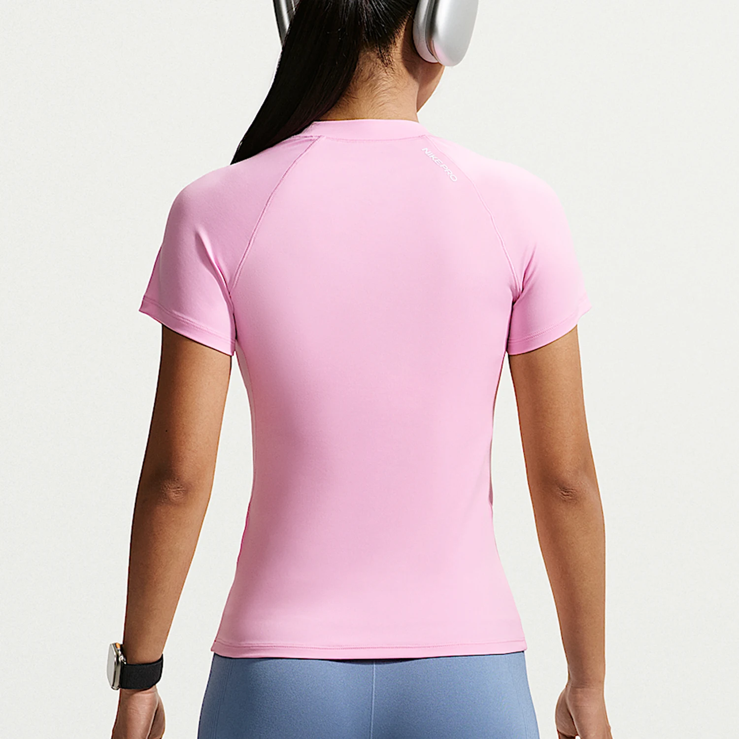 Nike genuine Pro women's breathable round neck pullover, shoulder sleeves, short sleeved T-shirt FV7843-621