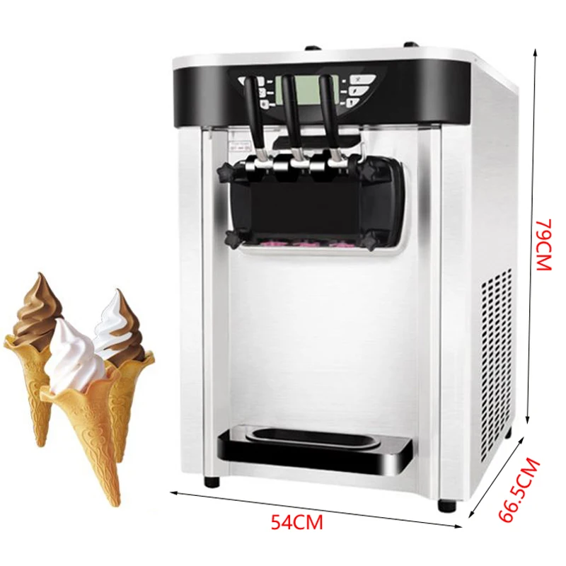 Commercial Ice Cream Machine Three Flavors Desktop Dessert Ice Cream Making Machine With LCD Panel Ice Cream Vending Machine