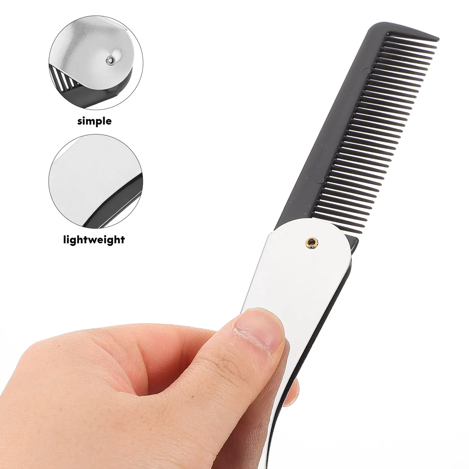 

Stainless Steel Plastic Folding Comb Portable Mini Hair Comb for Travel Car Office Daily Use Tame Hair Without Scratching Scalp