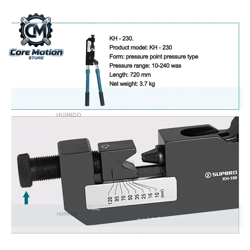 KH-230 Crimping Pliers Portable Hydraulic Crimping Tool Cable Wire Terminal Connector Hand Tools For Mechanic 10-240mm² Crimper