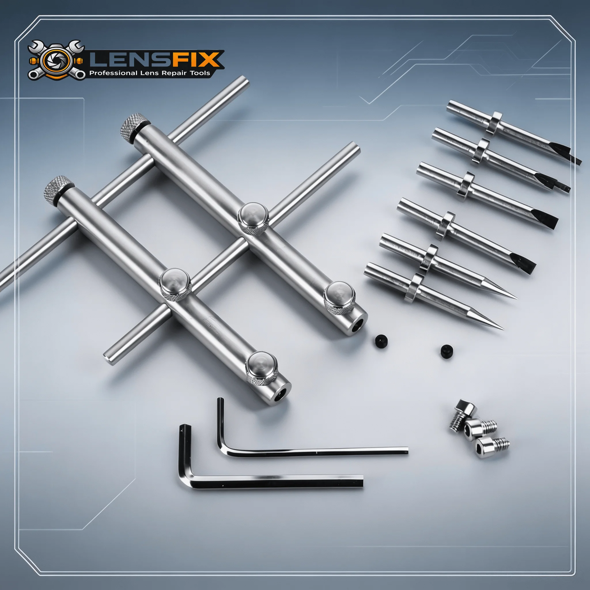 Interchangeable‑Tips Camera Lens Repair Kit 10‑110mm Adjustable Stainless Steel Spanner Wrench Set For Optics Maintenance Work