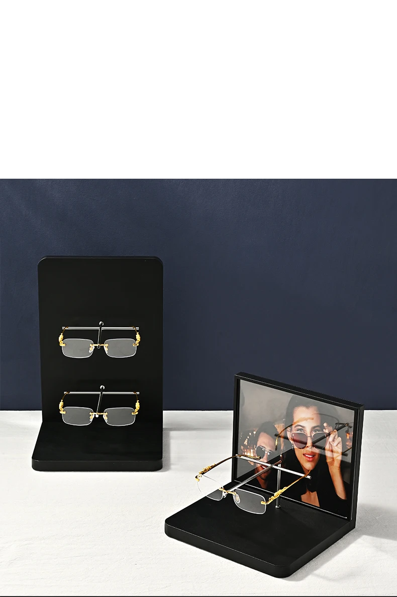 Oirlv Premium Schwarze Brillengestelle Brillen-Präsentationsständer Brillen-Aufbewahrungsregal für Brillen-Spezialläden 3-stufiges Brillenregal – Detail 13