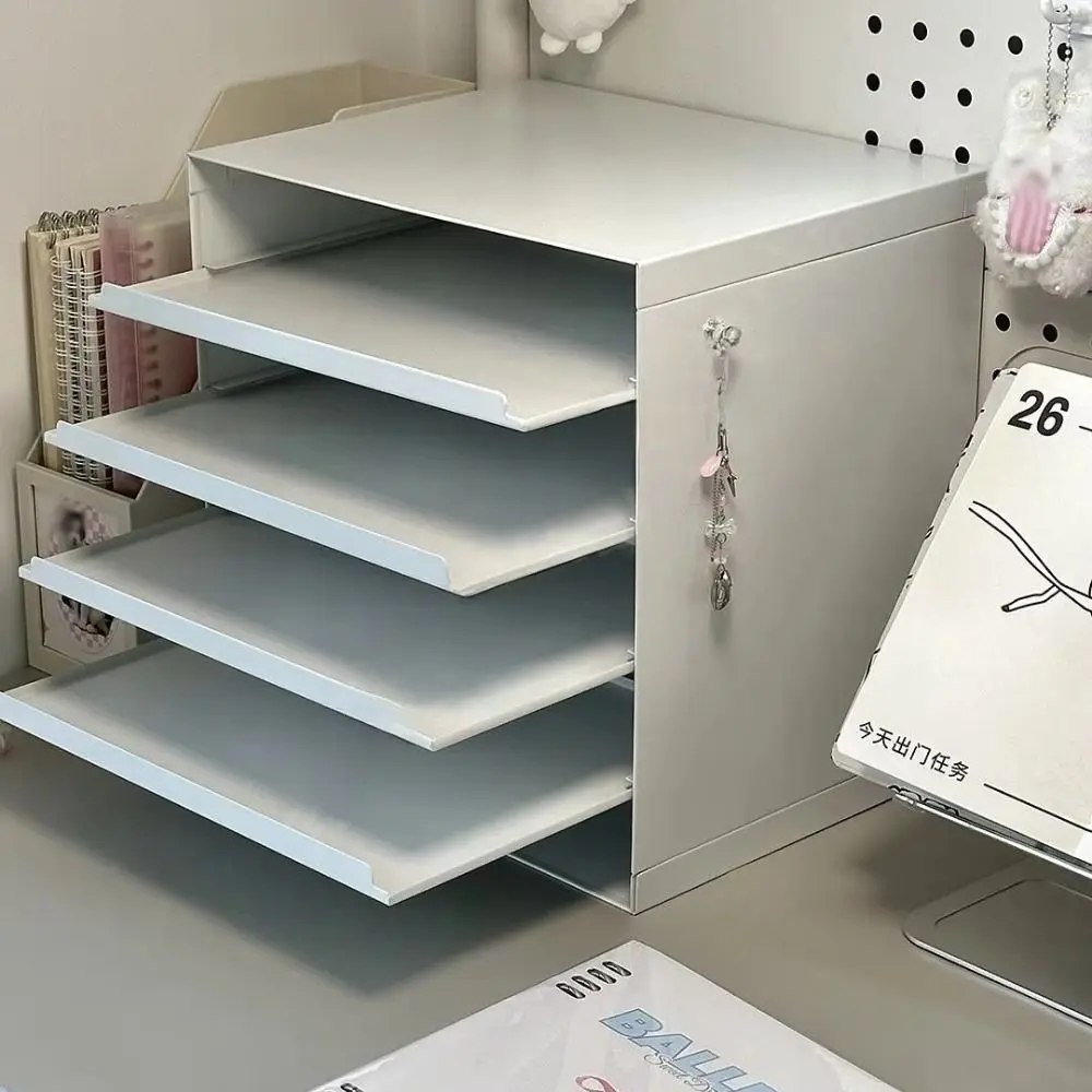 With Drawer Desk Organizer Multi-functional Letter Tray Storage Box Pull-out Multi-layer Storage Rack Household Use