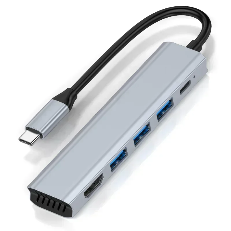 USB HUB 4K HD محول TYPE-C إلى HD 5-in-1 USB-C إلى HD hub 4K توسيع الكمبيوتر المحمول لـ MaBook Pro Ar M2 M1 مع usb3.0 PD