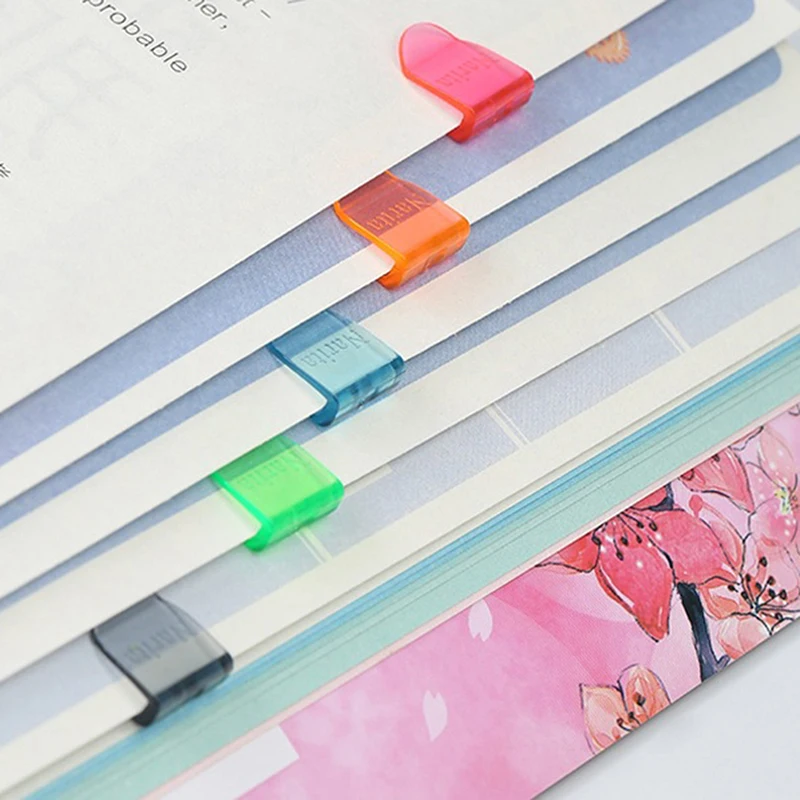 10/20PCS Mini Color Paper Clips Set Candy Transparent Metal Bookmarks File Index Page Holder Clamp Office School