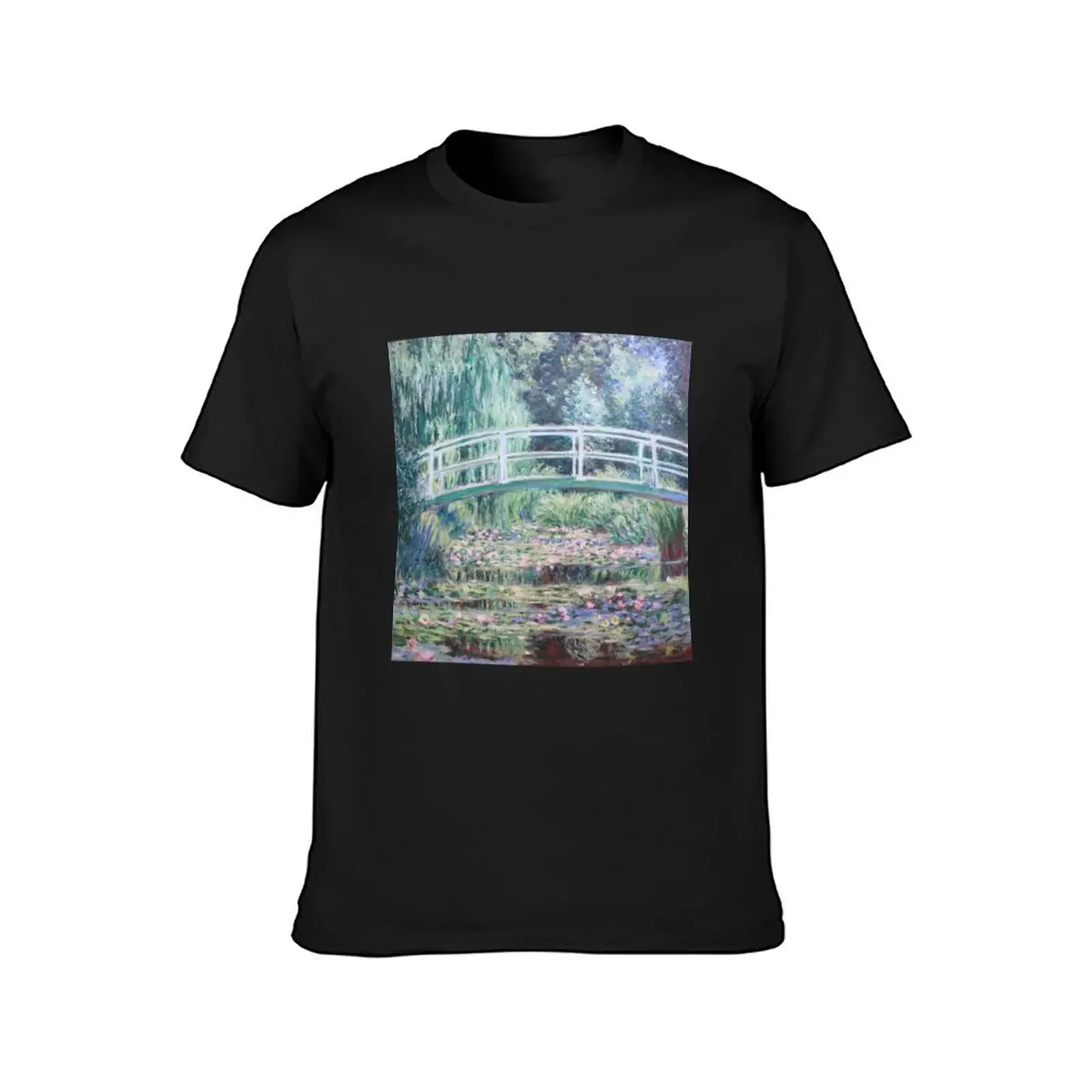 Claude Monet Water Lilies and Japanese Bridge T-Shirt oversized t shirt quick drying blanks men clothing