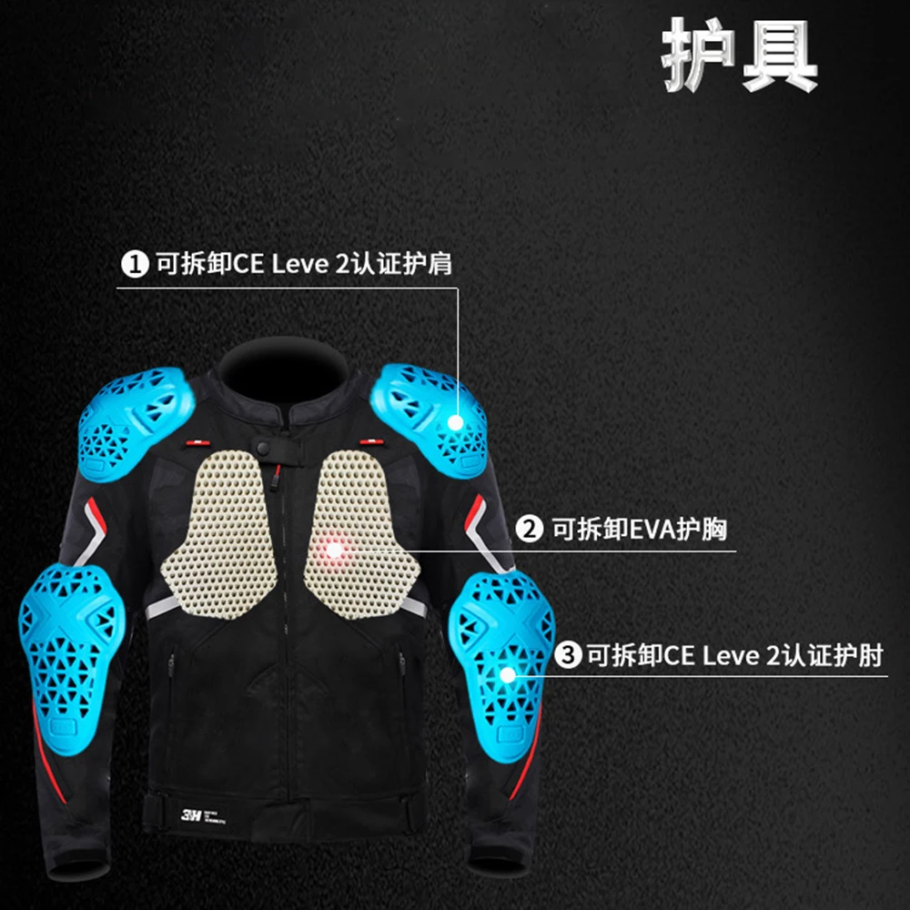 Breathable Motorcycle Clothing Reflective Men's Biker Jacket Wear-resistant Motocross Coat Anti-fall Motorcycle Equipment M-4XL