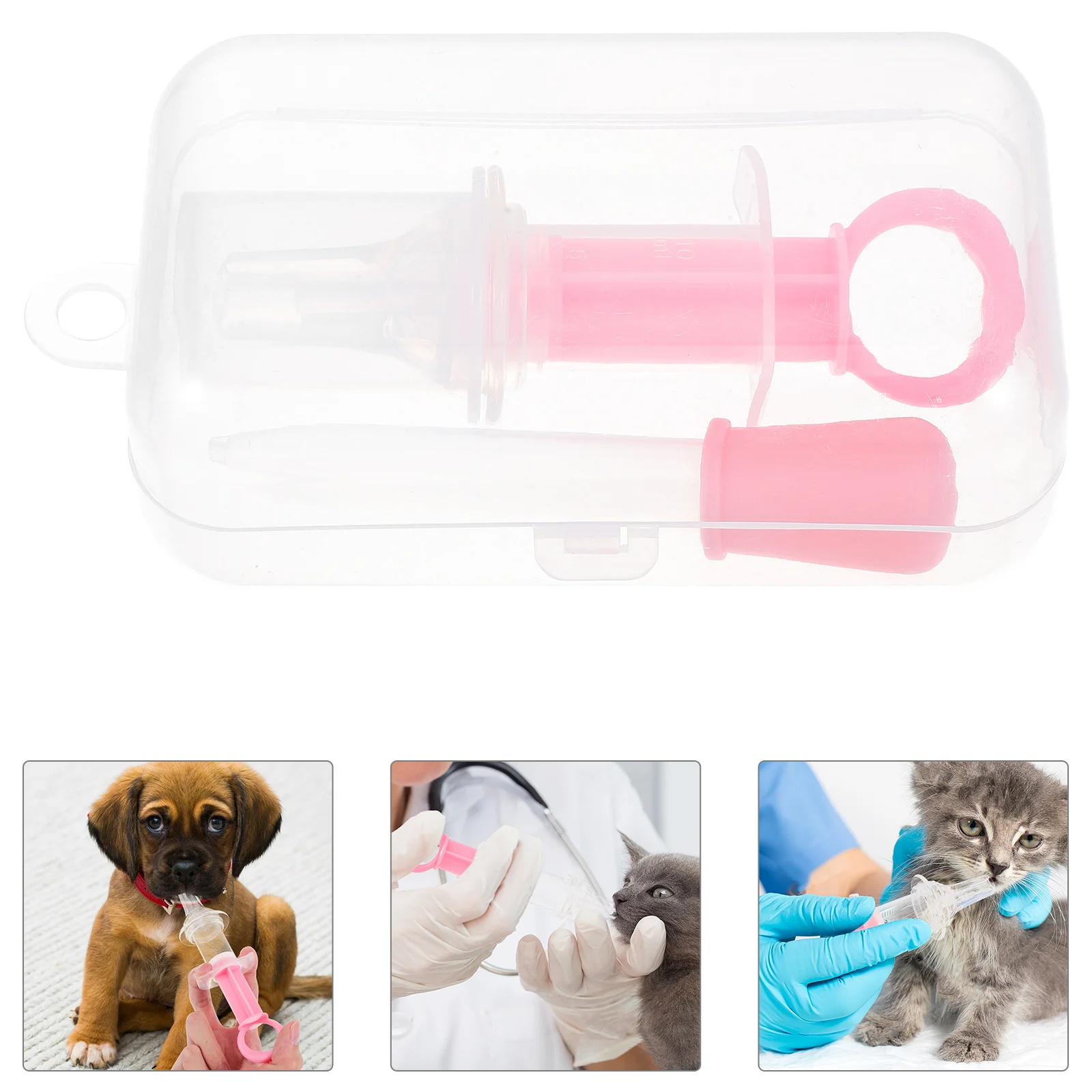 

1Set Press-Type Pet Medicine Feeder Safe Precise Dosage Pet Medication Dispenser for Cats Dogs Rabbits Easy Clean
