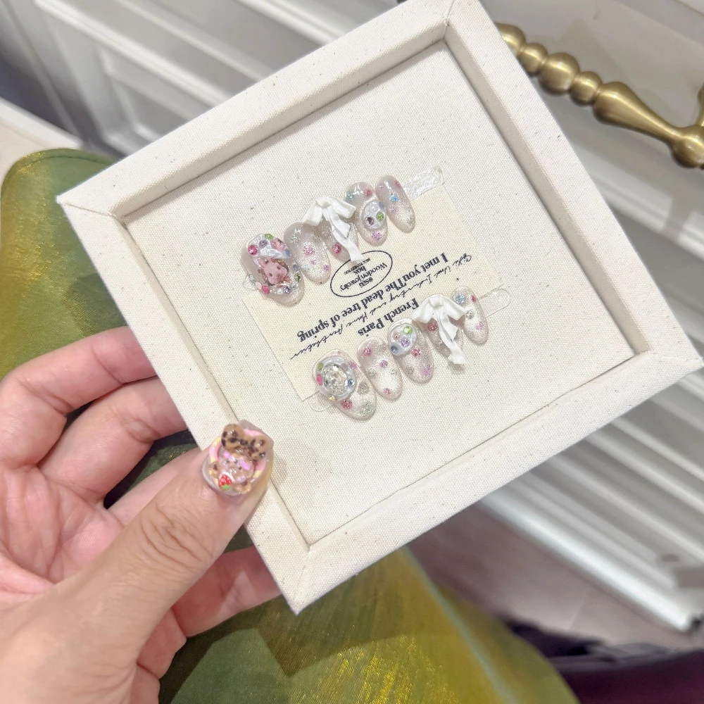 10個入り サマーキャットアイ ハンドメイド つけ爪 デザイ - Nail Art Fake のレビューと価格