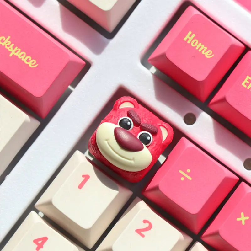 Disney Lotso Keycap Cute Cartoon Individuality Creative Mechanical Keyboard Keys Resin 3D anime Animation Gift Wholesale
