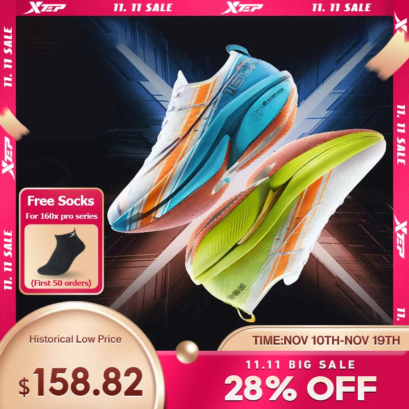 

Xtep 160X 6.0 PRO кроссовки для мужчин стабильные прочные гоночные марафонские легкие кроссовки профессиональный марафон 975119110003