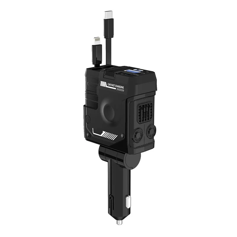 حار بيع-4 في 1 قابل للسحب سيارة شاحن سريع USB نوع C كابل آيفون هواوي سامسونج الحبل ولاعة السجائر محول D QC3.