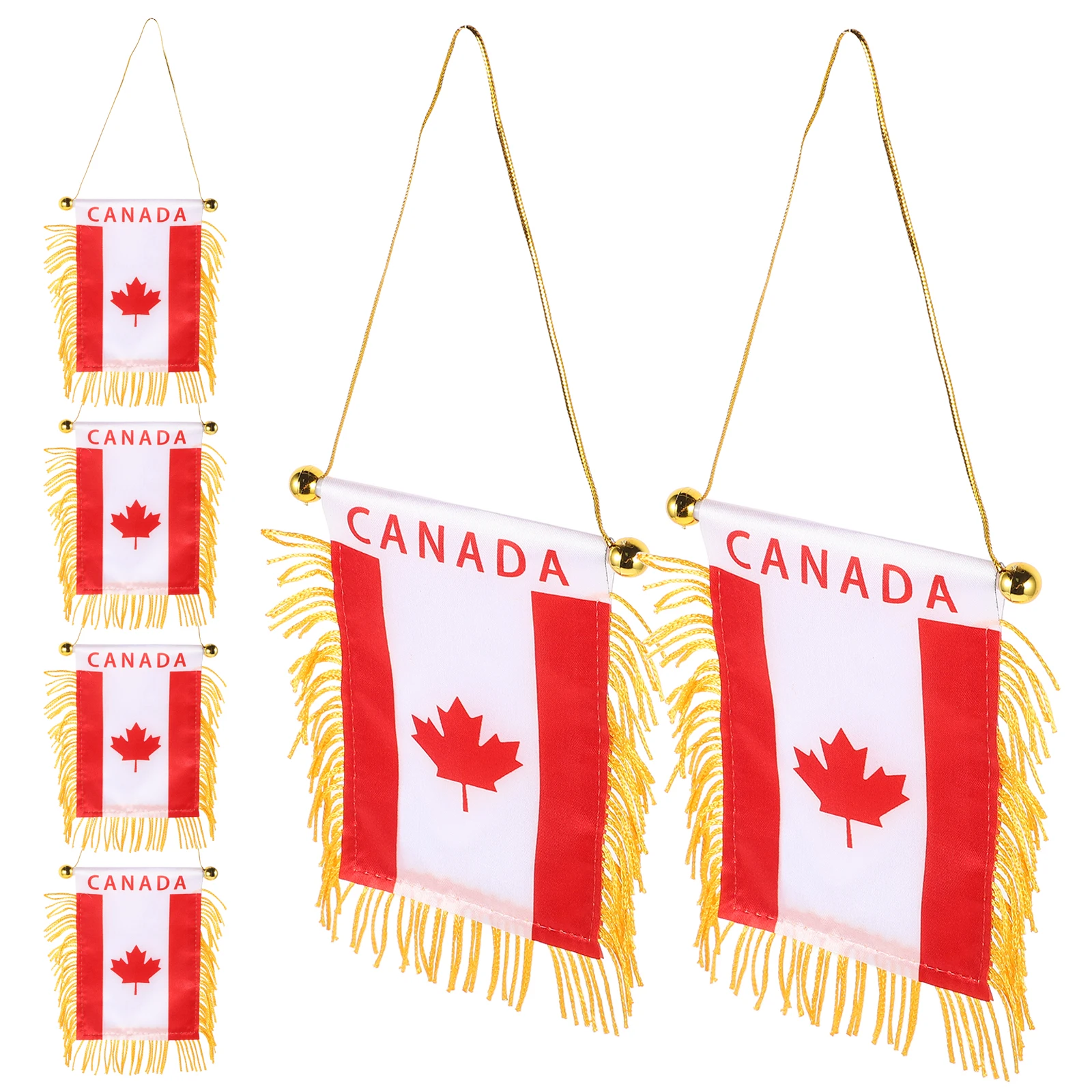 

6Pcs Car Mini Canada Flags Hanging Ornaments Rearview Mirror Decoration Small Banners Automotive Accessories Car Mini Banners