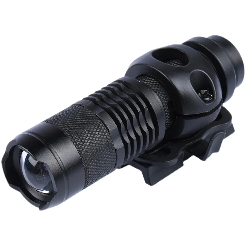 Outdoor Firefighter Fast Helmet Mini Zoom Aluminum Alloy Flashlight Fast Helmet Rail Stroboscopic LED Strong Searchlight