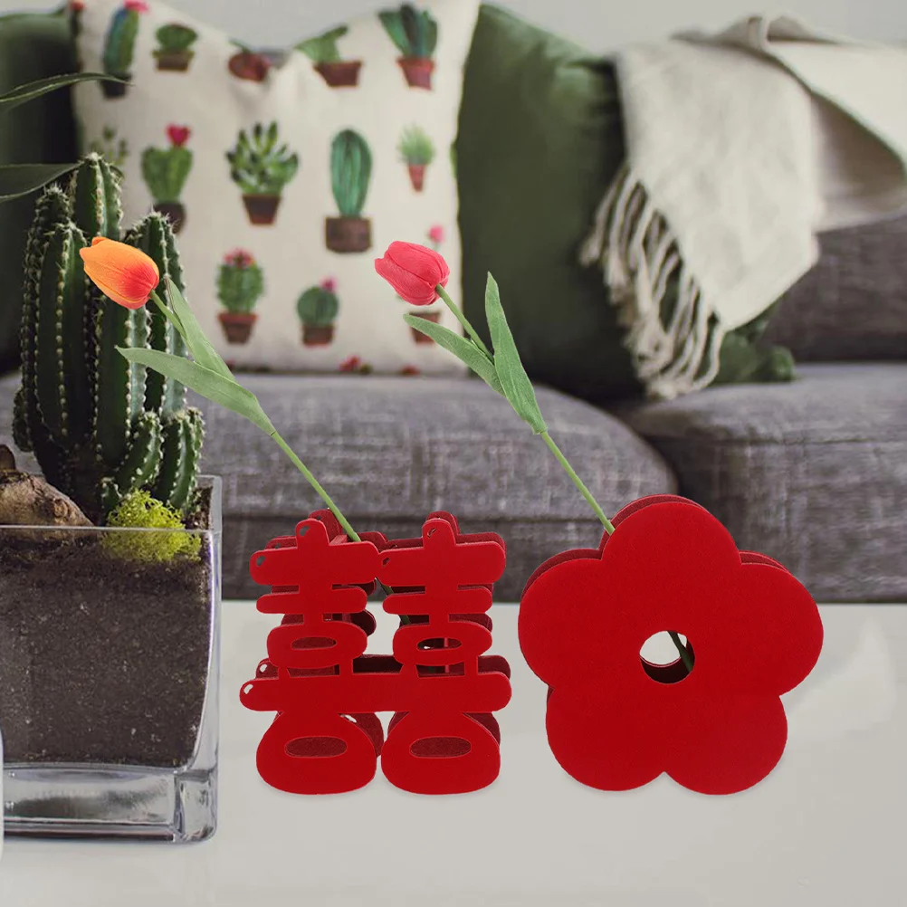 

6Pcs Faux Floral Vases Chinese Wedding Table Decorations Centerpieces Flower Arrangement Holder Easy Clean