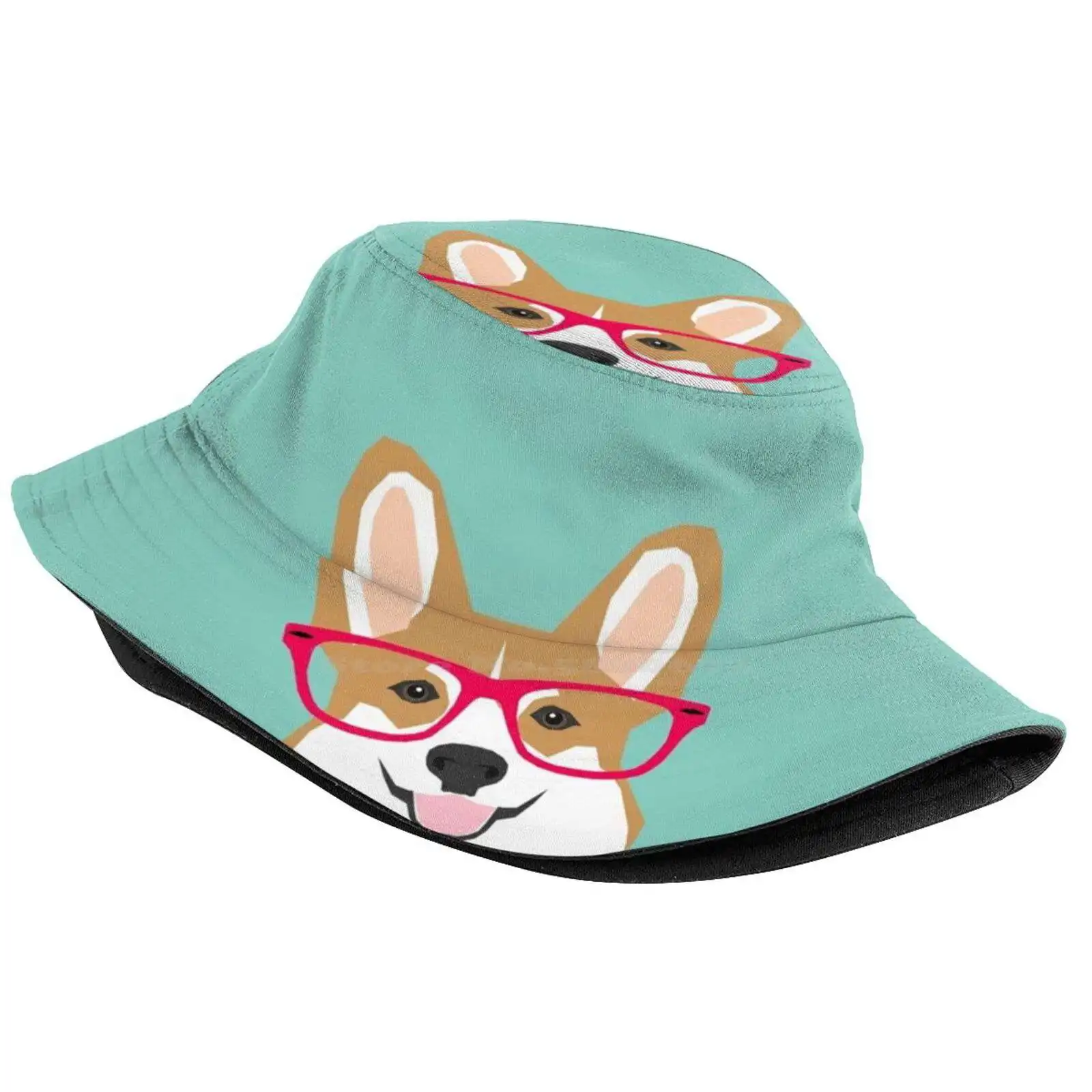 Teagan Glasses Corgi Cute Puppy Welsh Corgi Gifts For Dog Lovers And Pet Owners Love Corgi Puppies Sun Cap Fisherman Hat Bucket