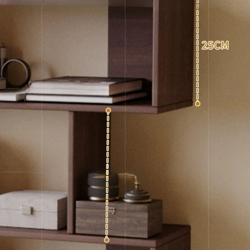Solid wood bookcase Floor-to-ceiling wall shelf Home display storage locker Living room partition bookshelf
