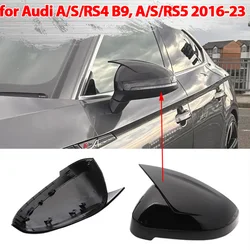 2x Carbon Fiber Rearview Mirror Cap Wing Side Mirror Cover Fit For Audi A4 S4 RS4 B9 A5 S5 RS5 Sline 2016-2023 Allroad Quattro