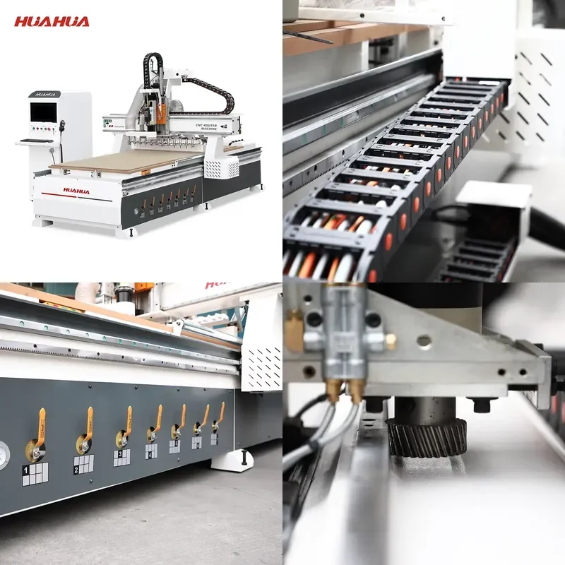 2026 CE HUAHUA SKG-812M Sale Computer Automatic Muti Spindle Industrial Woodworking Door Cabinet Making Cnc Router Machine
